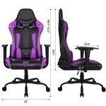 PUKAMI Purple Gaming Chair for Teens with Lumbar Support