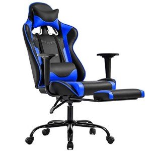 Ergonomic Gaming Chair with Footrest and Lumbar Support