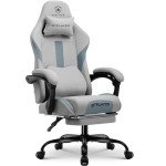 GTRACING Ergonomic Gaming Chair with Footrest, Gray