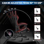 YSSOA Ergonomic Gaming Chair with Footrest - Red