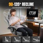 GTRACING Ergonomic Gaming Chair with Footrest, Gray