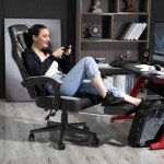 Ergonomic Racing Style Gaming Chair with Footrest
