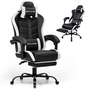 GTPLAYER Adjustable Gaming Chair with Footrest