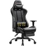 Homall Ergonomic Gaming Chair with Footrest - Black