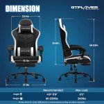 GTPLAYER Adjustable Gaming Chair with Footrest
