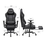 Homall Ergonomic Gaming Chair with Footrest - Black