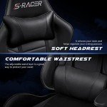 Homall Ergonomic Gaming Chair with Footrest - Black