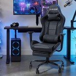 Homall Ergonomic Gaming Chair with Footrest - Black