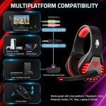 Deep Red Gaming Headset with Microphone and LED