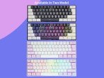 SAMA 60% RGB Wired Gaming Keyboard - White Purple