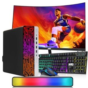 HP ProDesk RGB Gaming PC with Curved Monitor