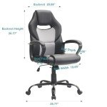 Ergonomic Grey Gaming Chair with Lumbar Support