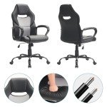 Ergonomic Grey Gaming Chair with Lumbar Support