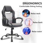 Ergonomic Grey Gaming Chair with Lumbar Support