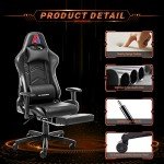 Ergonomic Black Gaming Chair with Footrest & Lumbar Support