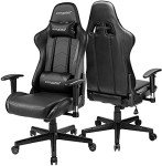 GTRACING Black Ergonomic Gaming Chair with Headrest