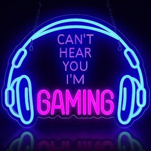 Neon Gaming Sign - Bright LED Headset Light