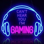 Neon Gaming Sign - Bright LED Headset Light