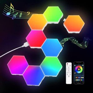 JIMIMORO Hexagon RGB LED Light Panels - 8 Pack