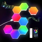JIMIMORO Hexagon RGB LED Light Panels - 8 Pack