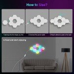JIMIMORO Hexagon RGB LED Light Panels - 8 Pack