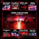 SANSUI 27" Curved Gaming Monitor 180Hz FHD