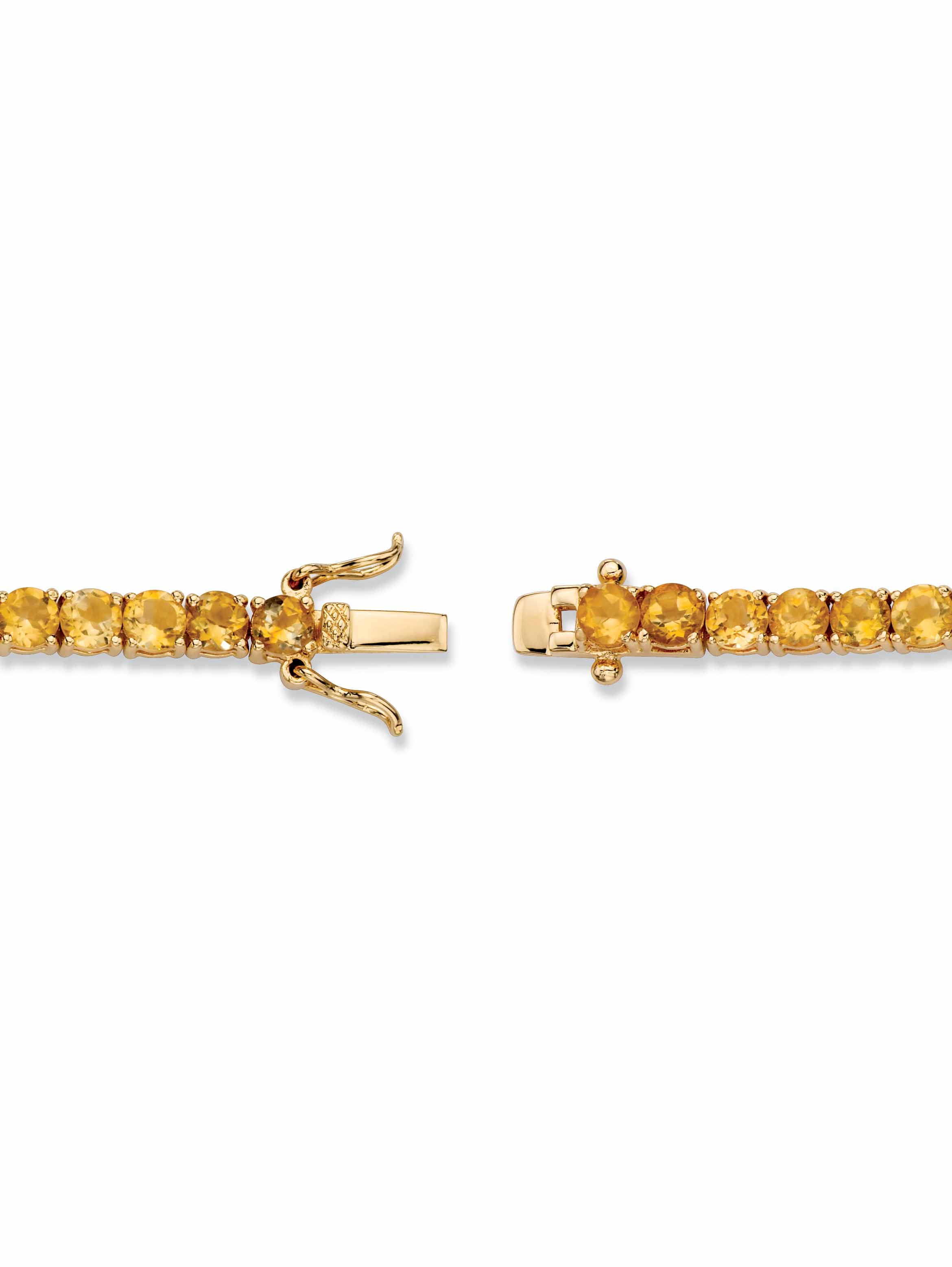 Red Garnet or Yellow Citrine Tennis Bracelet in Gold