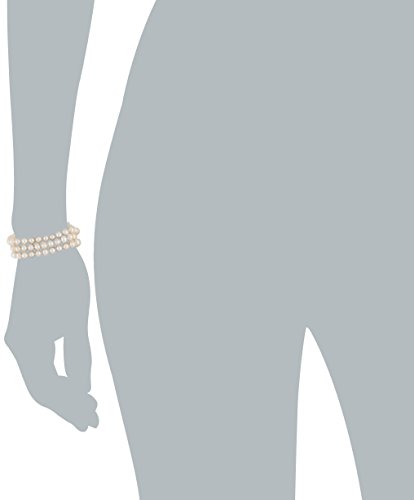 White Freshwater Pearl Bracelet in Sterling Silver (8")