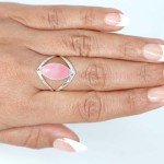 Pink Rose Quartz Sterling Silver Ring - Size 8
