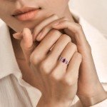 Sterling Silver Ruby Halo Ring for Women