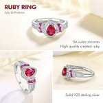 Sterling Silver Ruby Halo Ring for Women