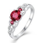 Celtic Knot 925 Sterling Silver Ruby Ring