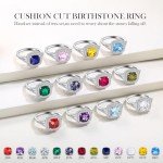 Ruby Cushion Cut Engagement Ring in Sterling Silver