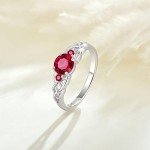 Celtic Knot 925 Sterling Silver Ruby Ring