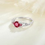 Celtic Knot 925 Sterling Silver Ruby Ring