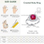 Ruby Cushion Cut Engagement Ring in Sterling Silver