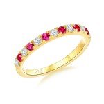 Golden Ruby Eternity Band Ring for Women Size 8