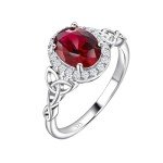 July Birthstone Ruby Ring in Sterling Silver