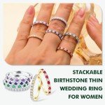 Golden Ruby Eternity Band Ring for Women Size 8
