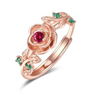 July Birthstone Ruby Ring in Sterling Silver