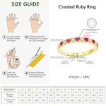 Golden Ruby Eternity Band Ring for Women Size 8