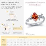 Sterling Silver July Birthstone Ruby Leaf Ring