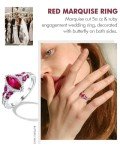Stunning Ruby Marquise Halo Engagement Ring