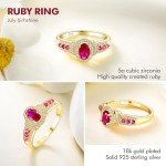 Gold Oval Halo Ruby Engagement Ring for Women