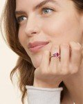 Stunning Ruby Marquise Halo Engagement Ring