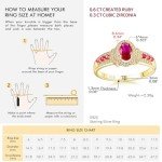 Gold Oval Halo Ruby Engagement Ring for Women