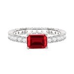 18K White Gold Plated Ruby Ring for Women