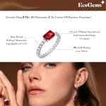18K White Gold Plated Ruby Ring for Women