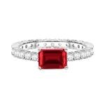 18K White Gold Plated Ruby Ring for Women