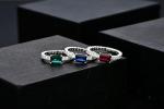 18K White Gold Plated Ruby Ring for Women